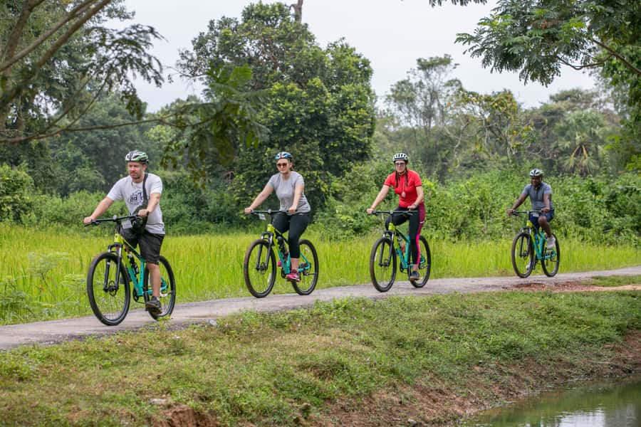 Angkor Wat: Guided Sunrise Bike Tour w/ Breakfast and Lunch - Bayon Temple: guided temple time, then back onto the trails