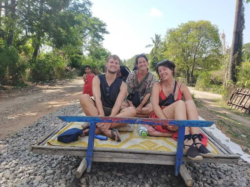Battambang: Tuk-Tuk, Bamboo Train, Killing/Bat Caves, Sunset - Bat Cave at Sunset: Wrinkle-Leap Bats Flying Out