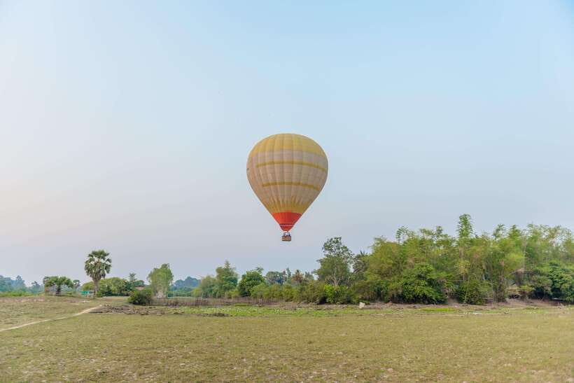 From Krong Siem Reap: Angkor Hot Air Balloon Ride w/ Pickup - Balloon Ride Comfort: Small Pickup Group, Bigger Basket Reality