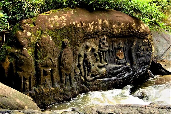 Kbal Spean Trekking Tour with Banteay Srei and Landmine Museum - Kbal Spean jungle trek: carvings you reach on foot
