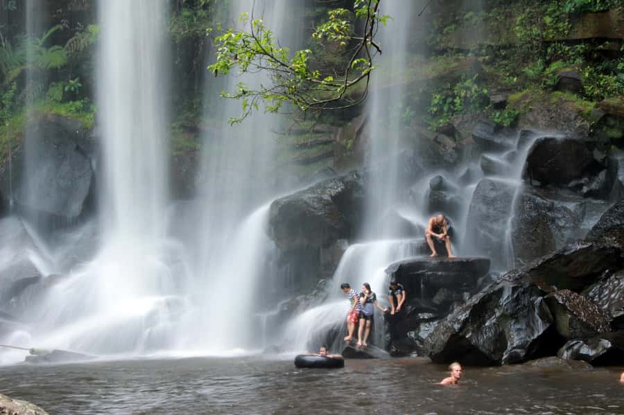 Kulen Waterfall: Rise and Shine with Cliff, Village w/ Guide - Relearning the sacred stops: reclining Buddha and 1000 lingas