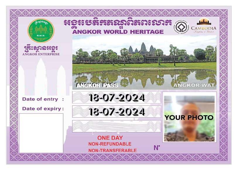 Siem Reap: Angkor Wat Admission Ticket - E-ticket and the photo you must send to avoid delays