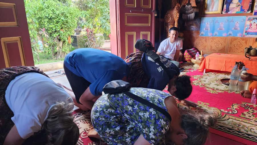 Siem Reap Cambodian Buddhist Water Blessing and Local Market - How the monks set the tone during the ceremony