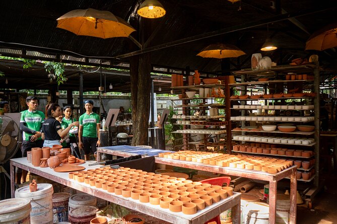 Siem Reap City Bike Tour / E-Bike or Tuk Tuk - Khmer ceramics workshop: pottery wheel lessons and carving tools