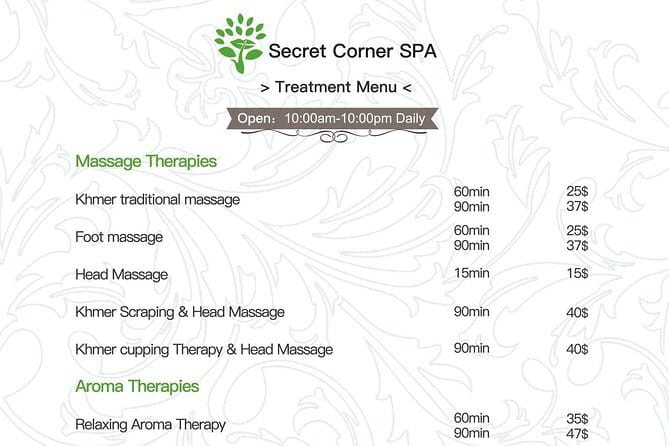 Siem Reap Luxurious Khmer Spa & Massages (Reservation ONLY) - Khmer massage vs aroma therapy: choosing the right session