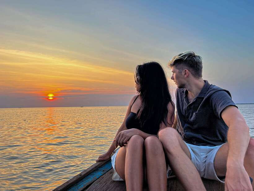 Siem Reap: Tonle Sap Sunset Boat Cruise with Transfers - Sunset on Tonle Sap Lake: The Artificial-Island Monastery and That Last Hour of Light