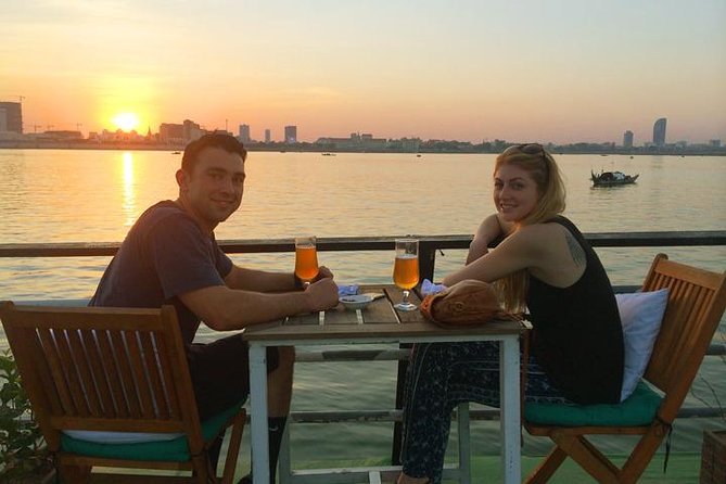 Sunset Cruise with unlimited beer & soft drinks -English speaking guide on board - The river route: Mekong, Tonle Sap, Four Faces rivers, Diamond Island, and fishing villages